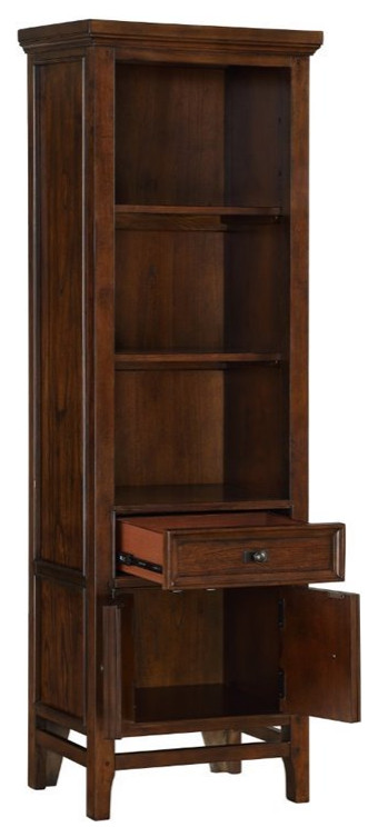 Lexicon Frazier Park Wood Side Pier in Brown Cherry   Transitional   Bookcases   by Homesquare  Houzz