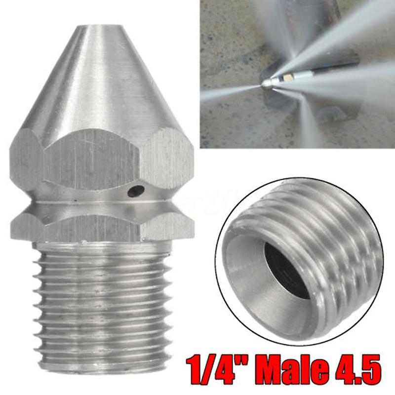 1/4'' High Pressure Washer Drain Pipe Sewer Rural Soil Cleaning Pipe Jetter Nozzle 4 Nozzles Stainless Steel 303