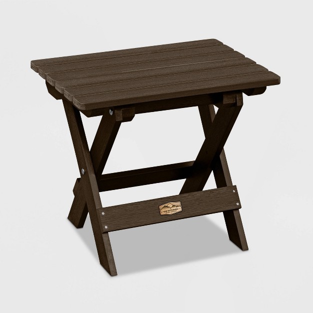 Mountain Bluff Essential Patio Folding Side Table Brown Elk Outdoors