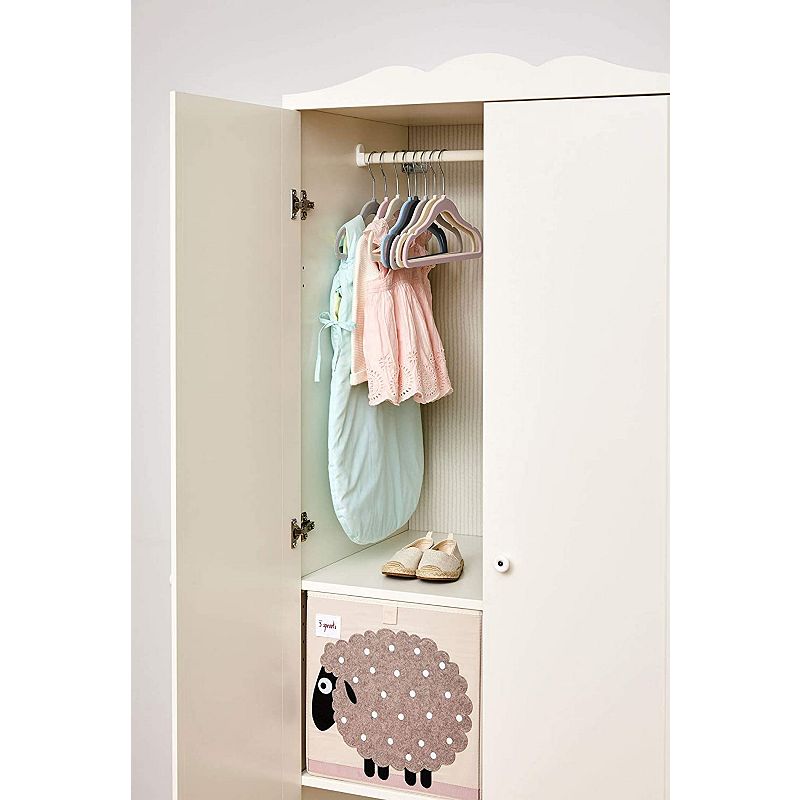 3 Sprouts Foldable Storage Box and Toy Chest Bin for Playroom， Polka Dot Sheep