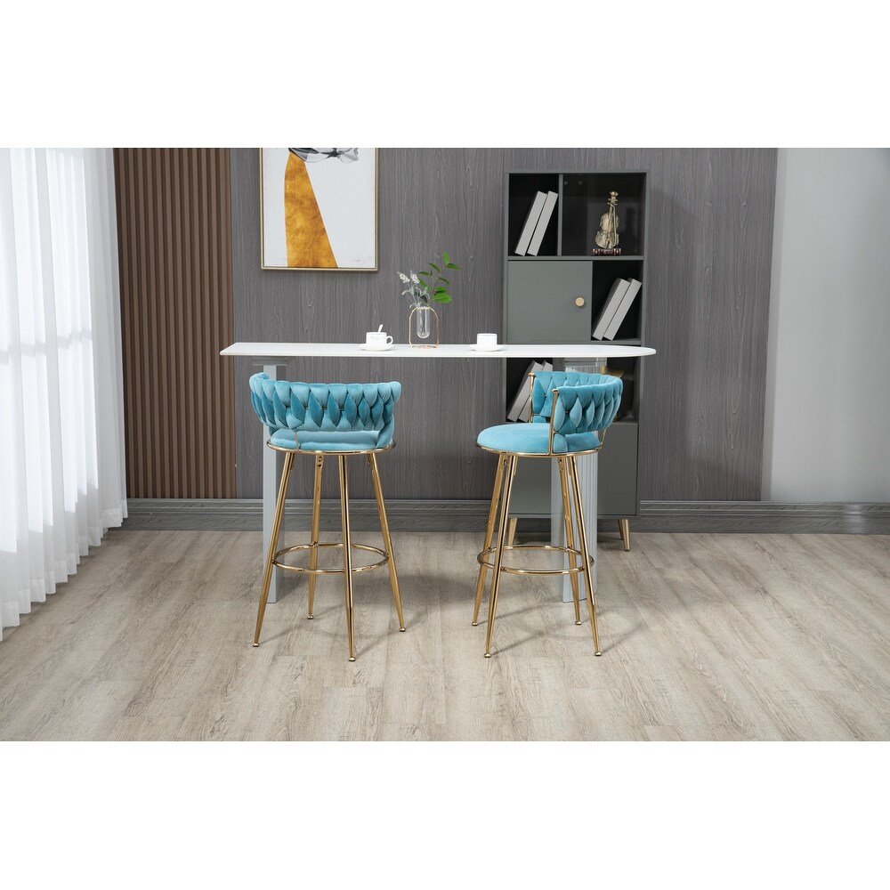 Bar High Chair with Backrest and Footstool 2PC/SET