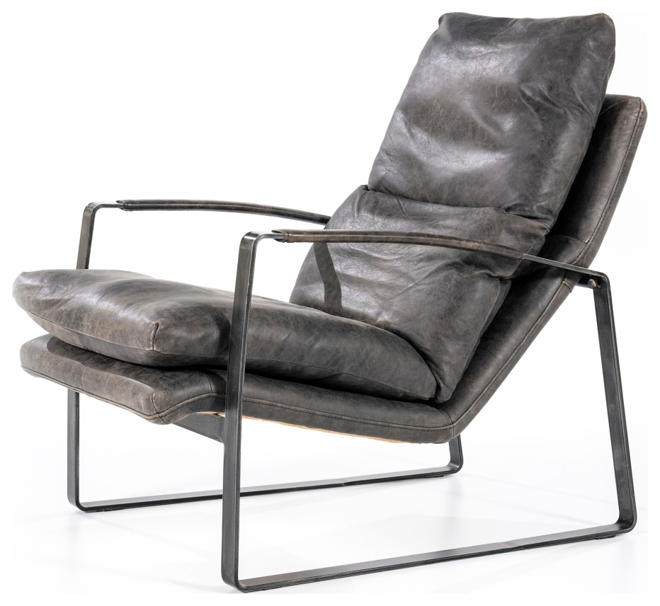 Dark Grey Lounge Chair  Eleonora Lex   Industrial   Armchairs And Accent Chairs   by Luxury Furnitures  Houzz