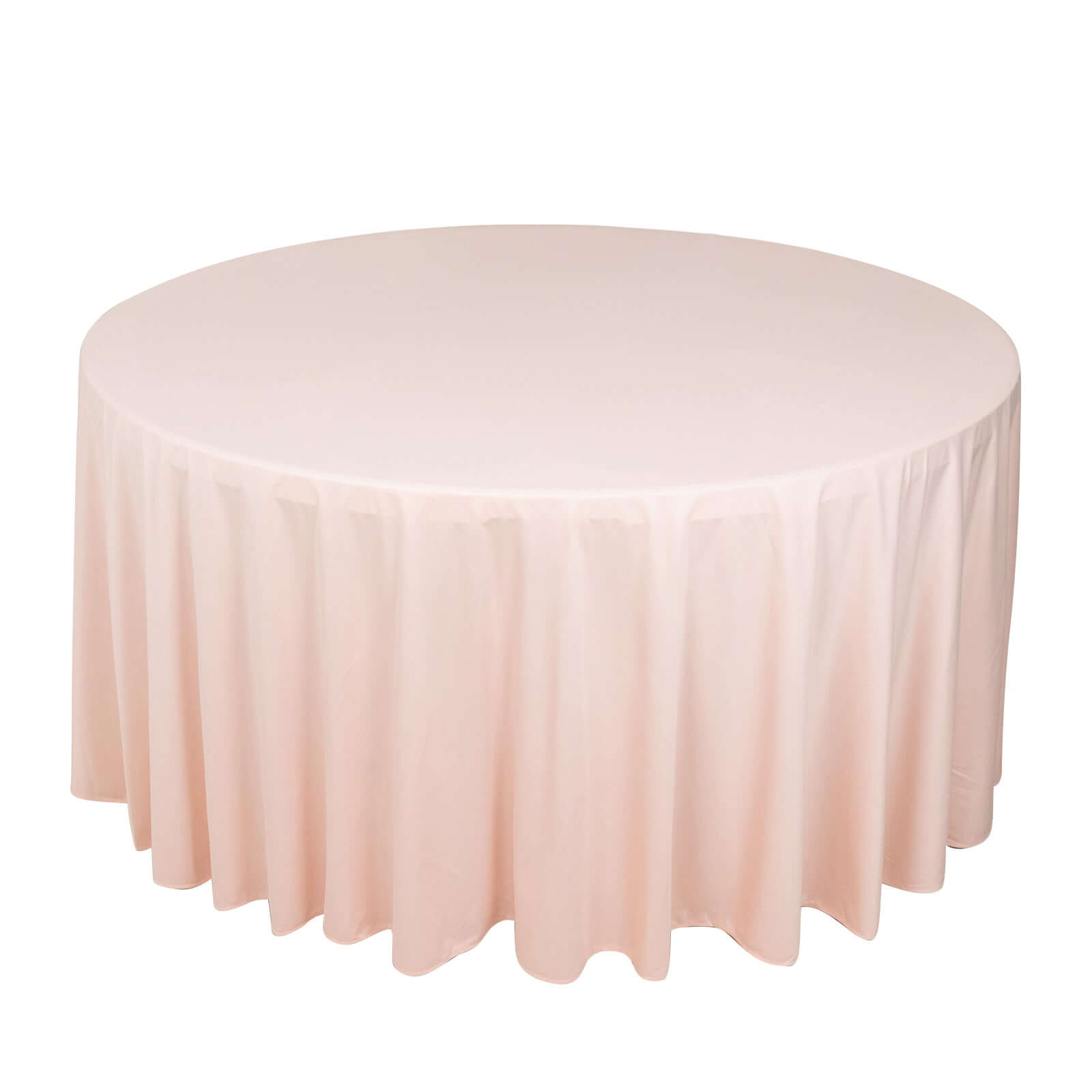 Blush Premium Scuba Round Tablecloth, Wrinkle Free Polyester Seamless Tablecloth 120