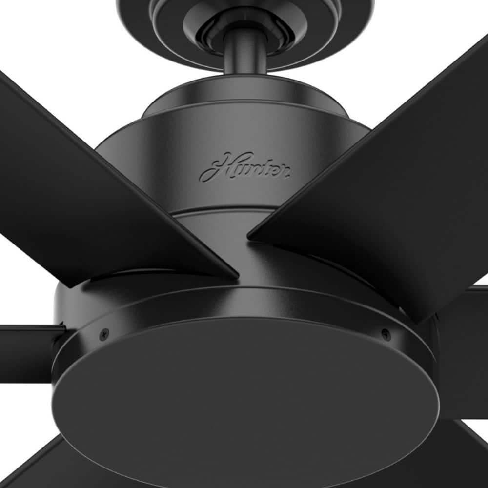 Hunter Kennicott 44 in IndoorOutdoor Ceiling Fan in Matte Black with Wall Switch