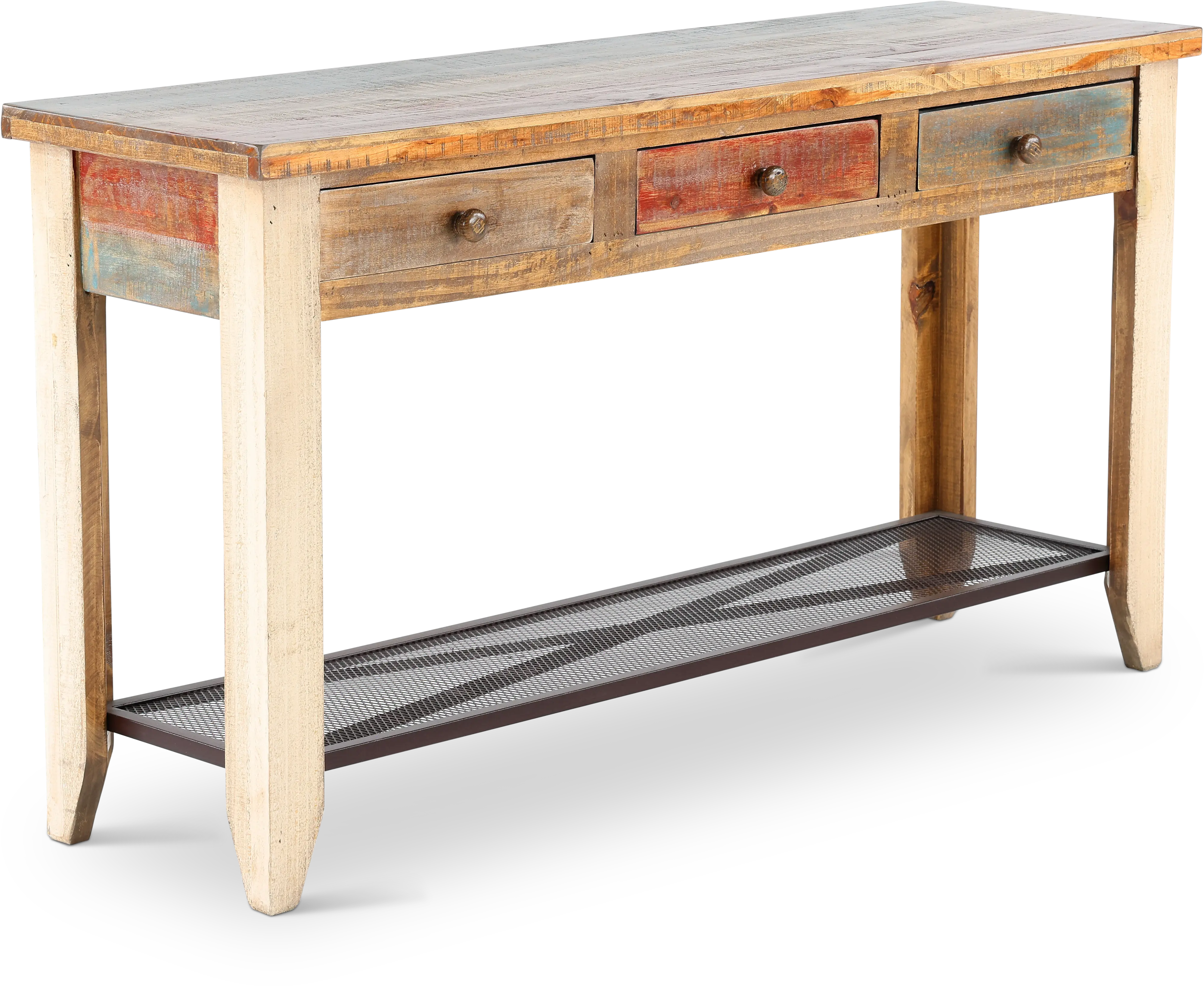 Tanmeron Pine Two Tone Brown Console Table