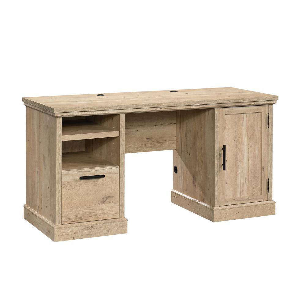 SAUDER Aspen Post 59.055 in. W Prime Oak Computer Desk with Cord Management 427030