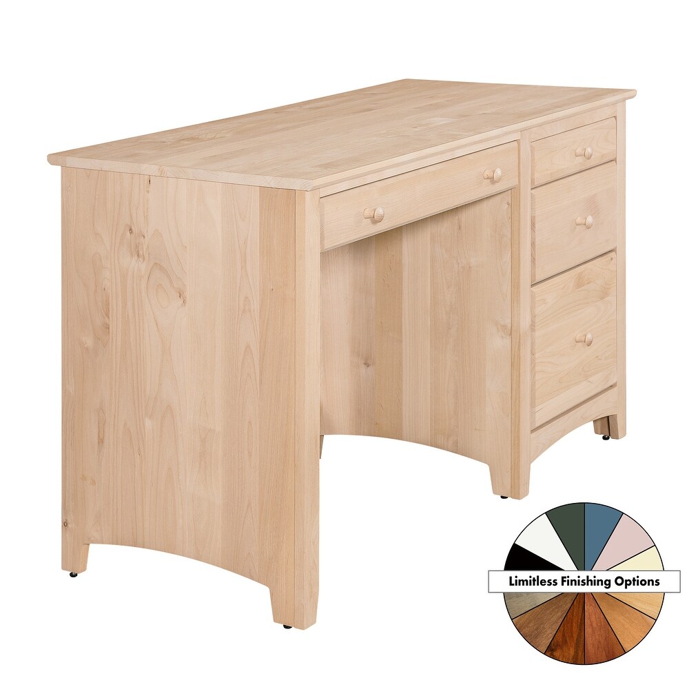 Coder Crossing Solid Wood 4 Drawer Desk