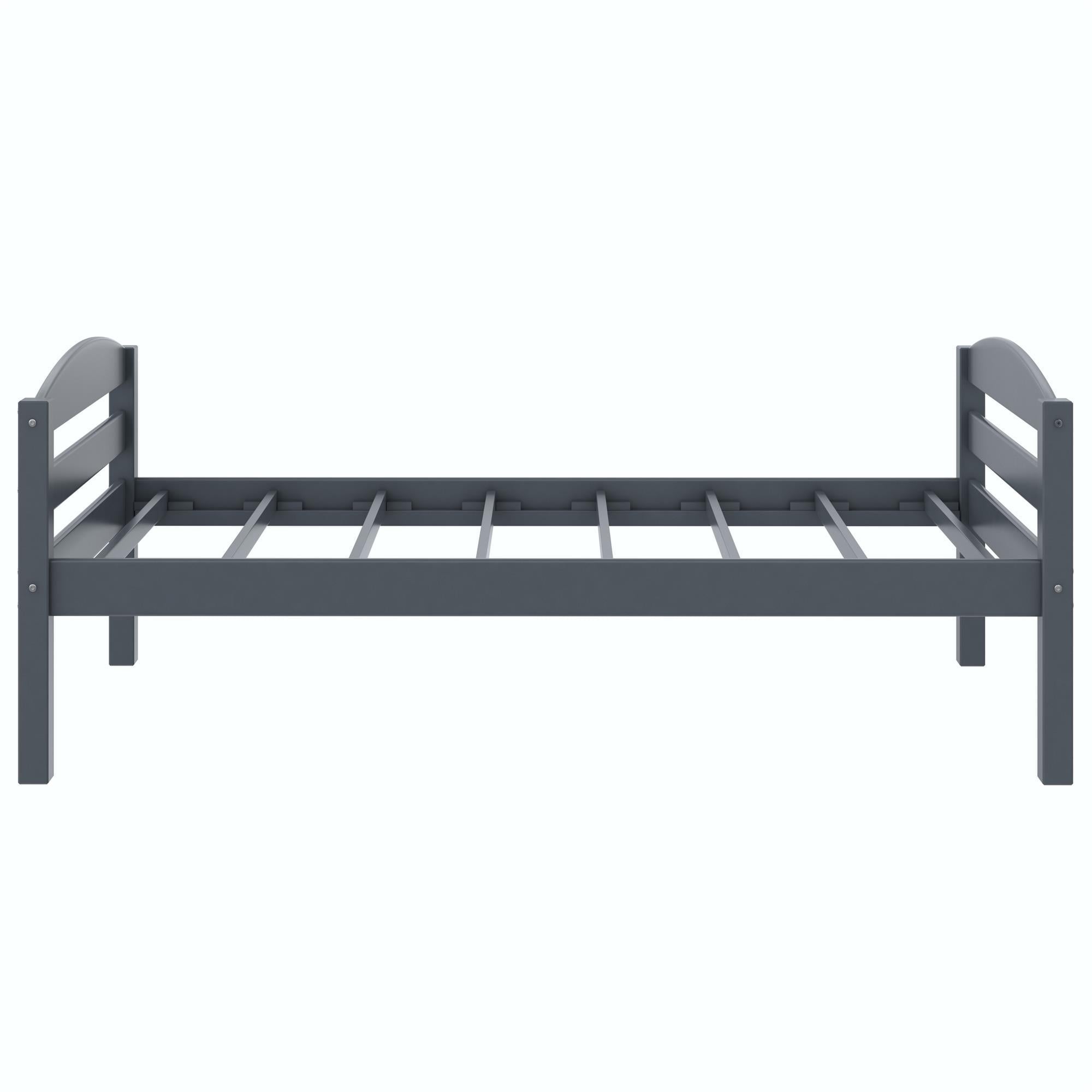 Better Homes & Gardens Leighton Solid Wood Twin-over-Twin Convertible Bunk Bed, Gray