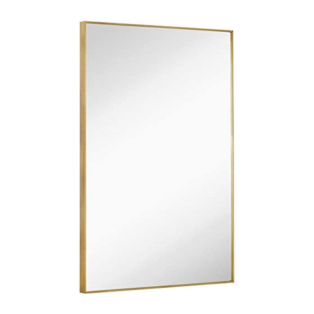 Gold Brushed Metal Vanity Mirror Simple Edge Mirrors 24