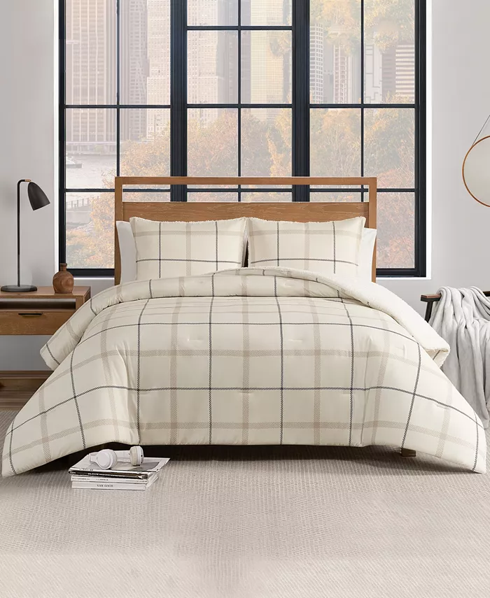 Lucky Brand Sherpa Reversible Microfiber Plaid 2-Piece Comforter Set， Twin Twin XL