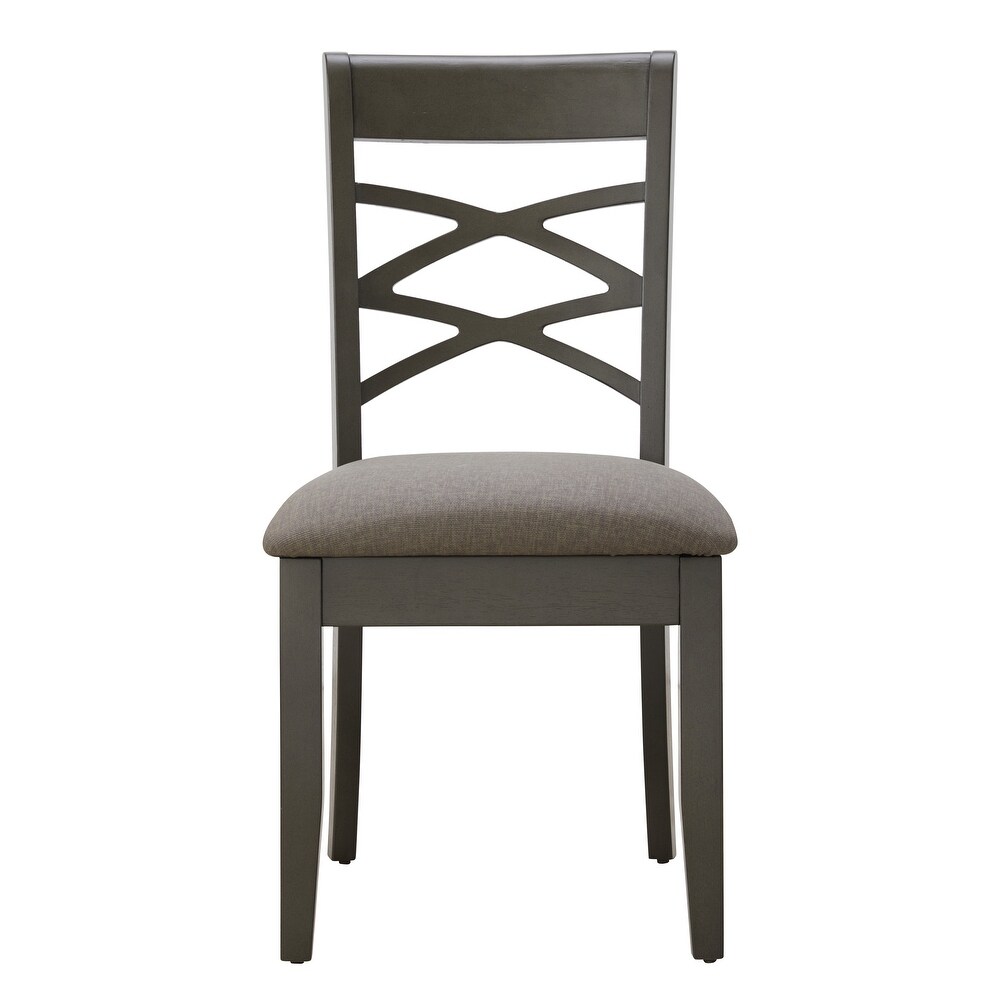 Leick Home Greystone Wood Double Cross Back Dining Chair Set of 2