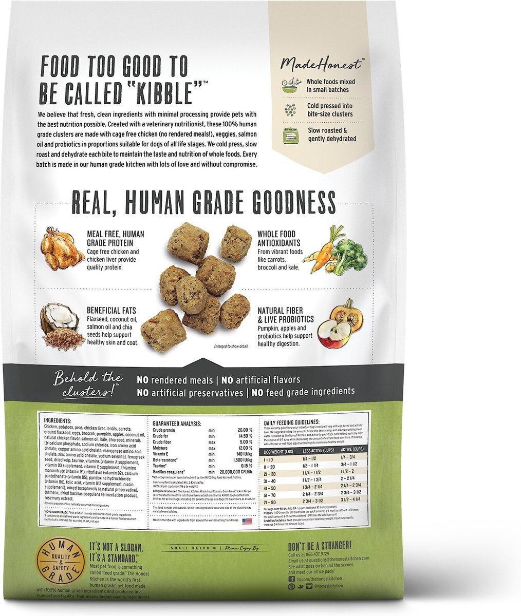 The Honest Kitchen Grain-Free Chicken Whole Food Clusters Dry Dog Food