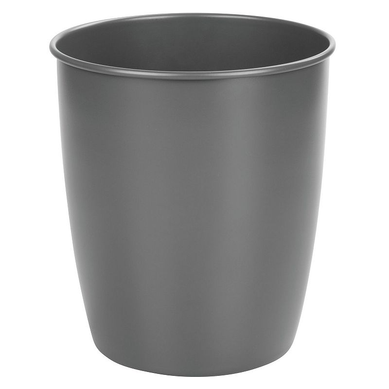 mDesign Small 1.5 Gallon Round Bathroom Wastebasket Garbage Bin