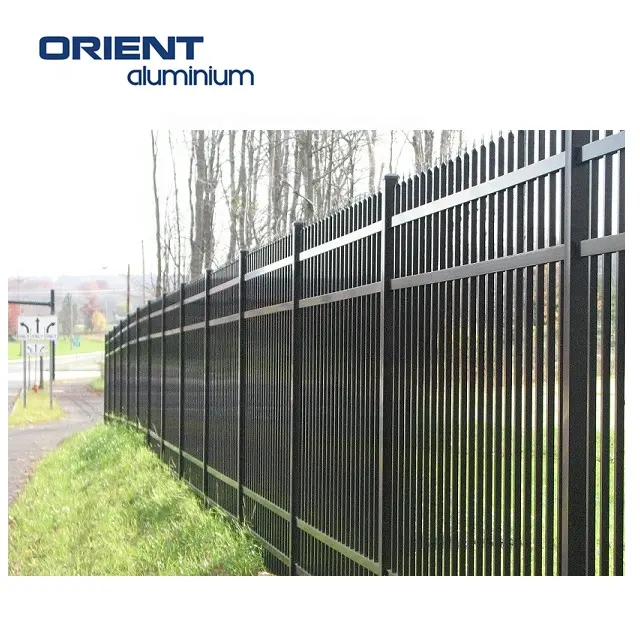 China factory direct supply high quality 3D fence garden black powder coated Australia type aluminum vertical blade fencing