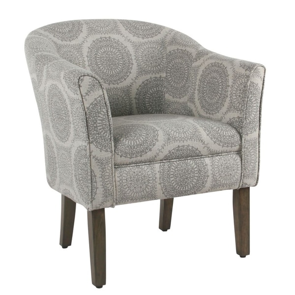 Porch and Den Blakeney Grey Medallion Tub Shaped Accent Chair