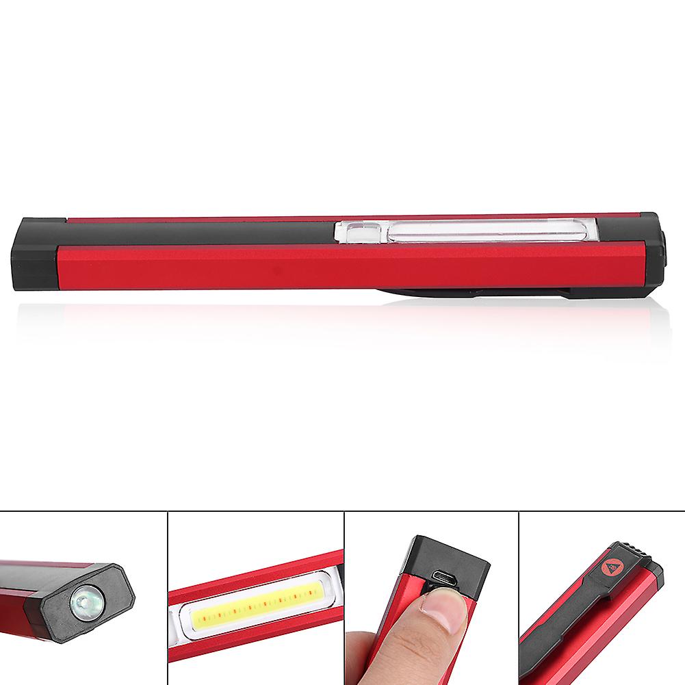 Outdoor Portable Led Cob Magnetic Flashlight Emergency Work Lamp Usb Charging White/red Lightwhite Light + Red Light