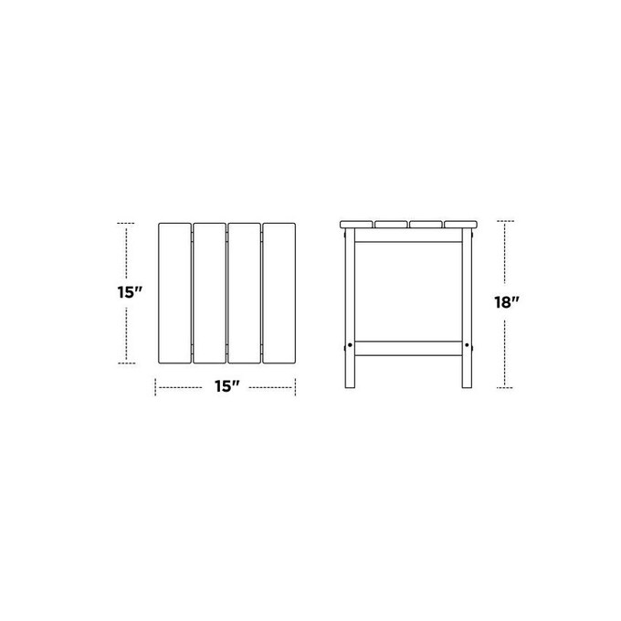 POLYWOOD Modern 3-Piece Adirondack Set w/ Long Island 18-Inch Side Table