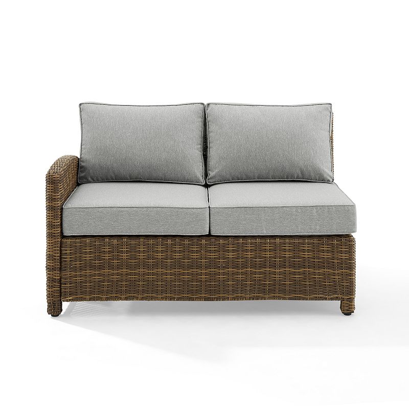 Crosley Bradenton Patio Wicker Sectional Left Side Loveseat Couch