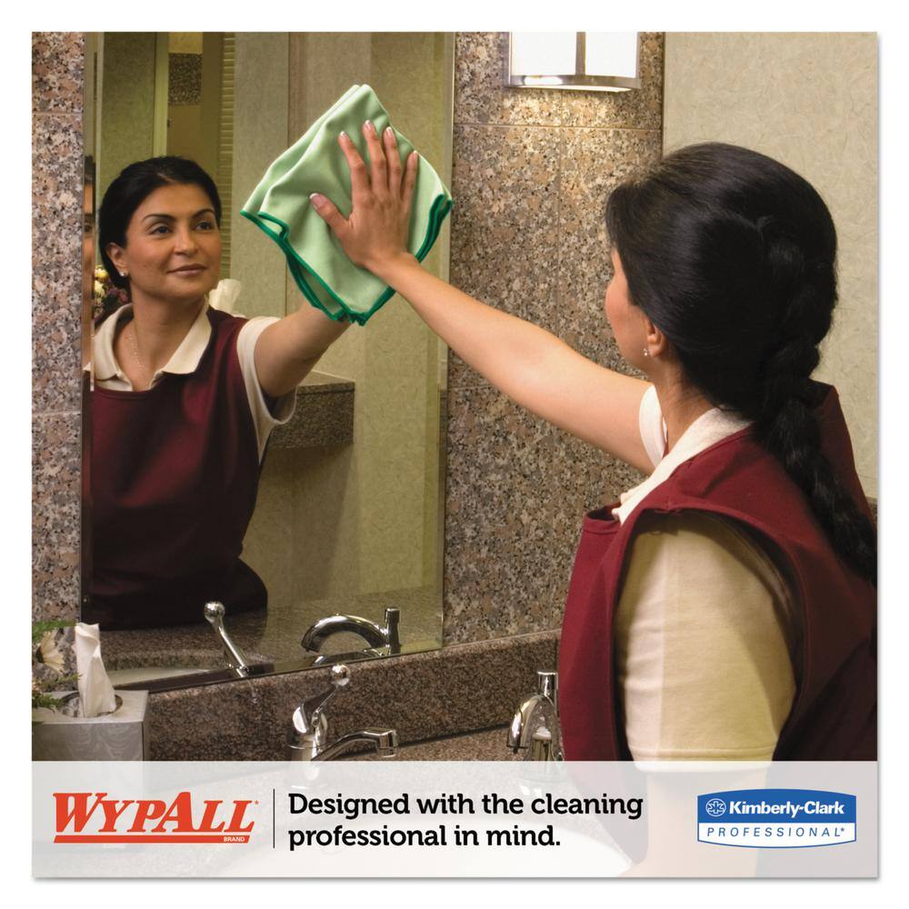 WYPALL 15 34 x 15 34 Microfiber Cloths Reusable Green (24 Per Carton) KCC83630CT