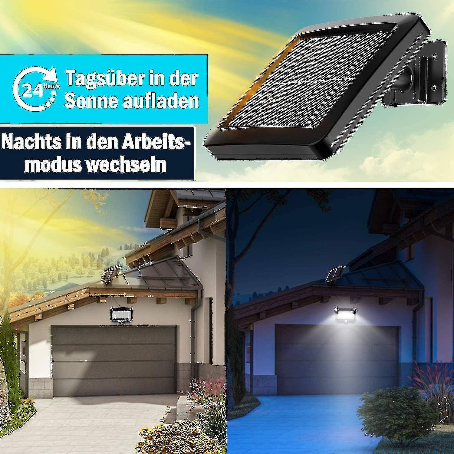 Outdoor Solar Light With 56 Led Motion Detector， 120 Ip65 Waterproof Garden Solar Light With 5 M Cab