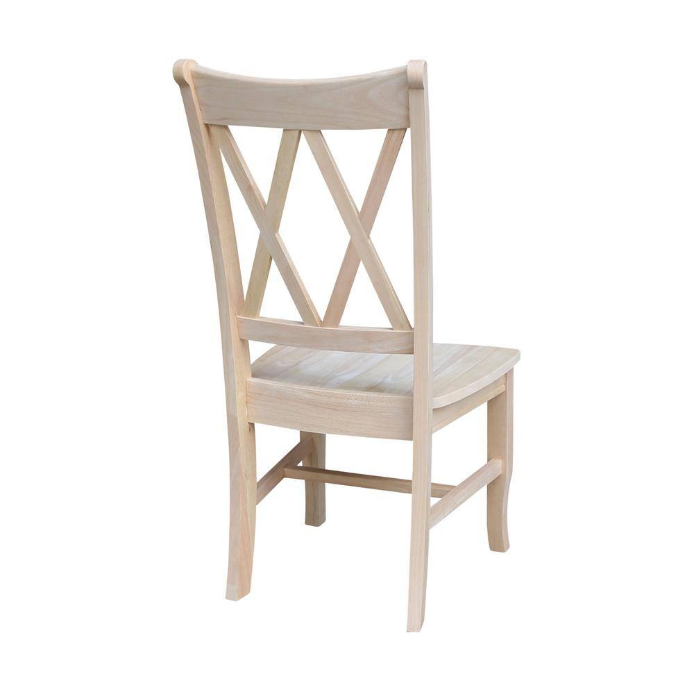 International Concepts Unfinished Wood Double X-Back Dining Chair (Set of 2) C-20P