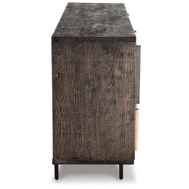 Franchester Accent Cabinet Metallic gray brown Signature Design By Ashley