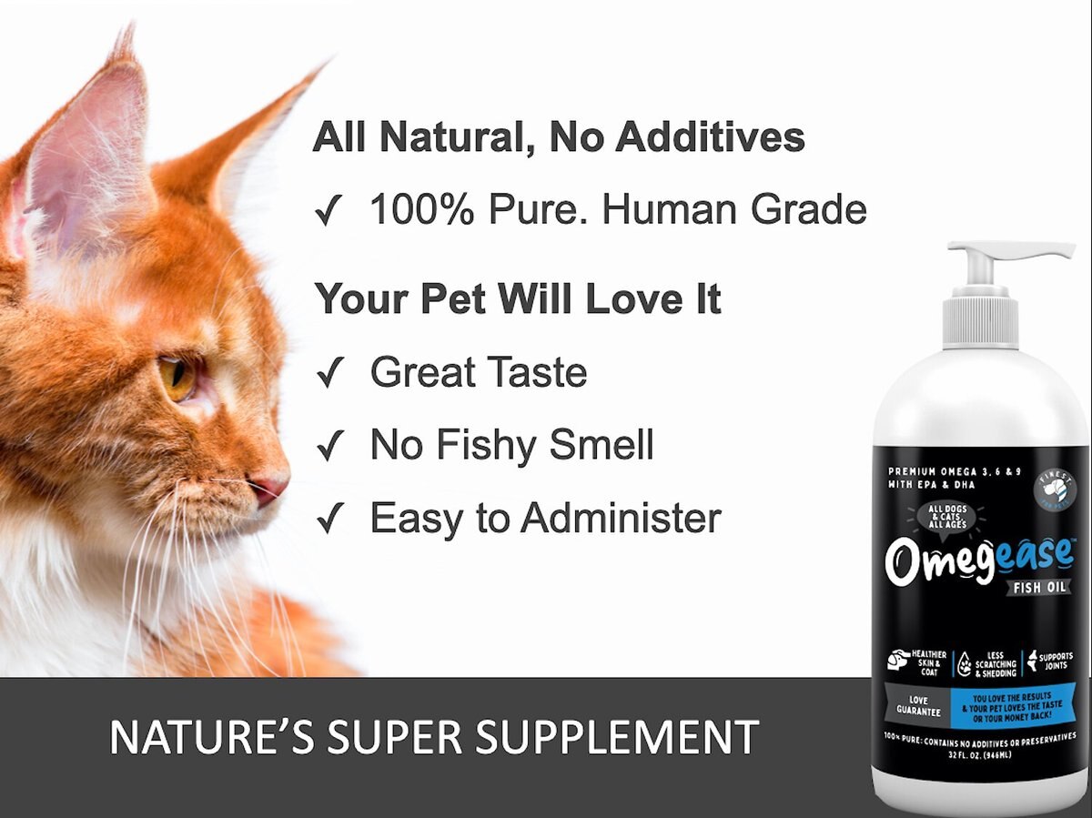 Finest for Pets Omegease Omega-Rich Fish Oil Dog and Cat Supplement