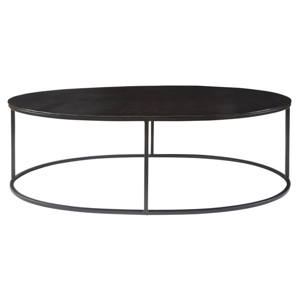 Coreene Aged Black Oval Coffee Table