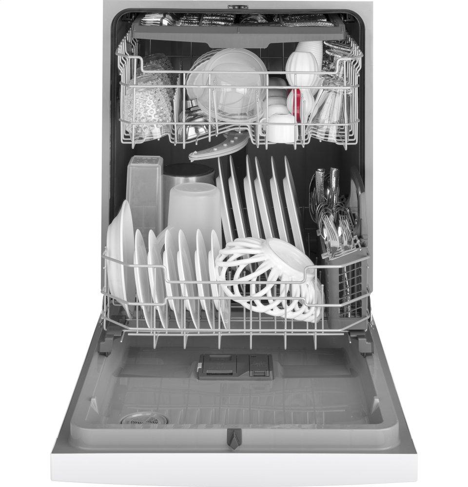 Ge Appliances GDF630PGMWW Ge® Front Control With Plastic Interior Dishwasher With Sanitize Cycle & Dry Boost