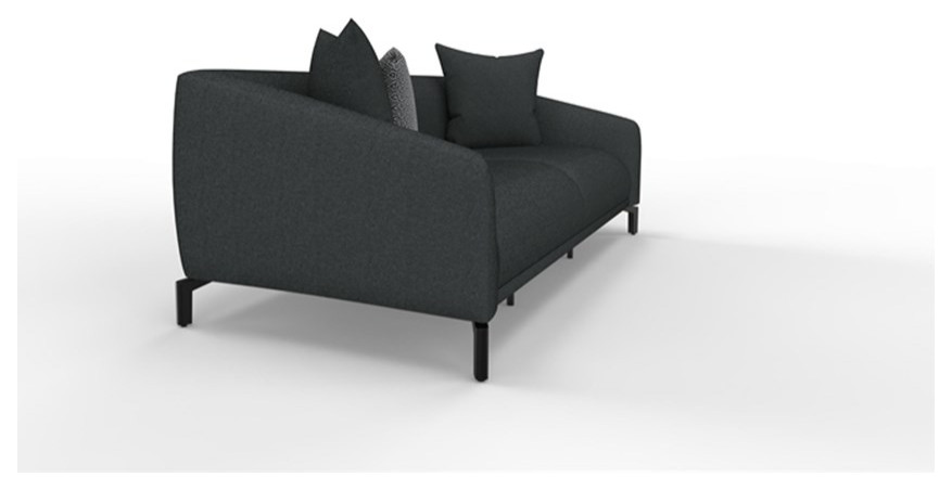 Enza Home Maison 3 Seater Multi layer Fabric  ampMetal Sofa in Black   Transitional   Sofas   by Homesquare  Houzz