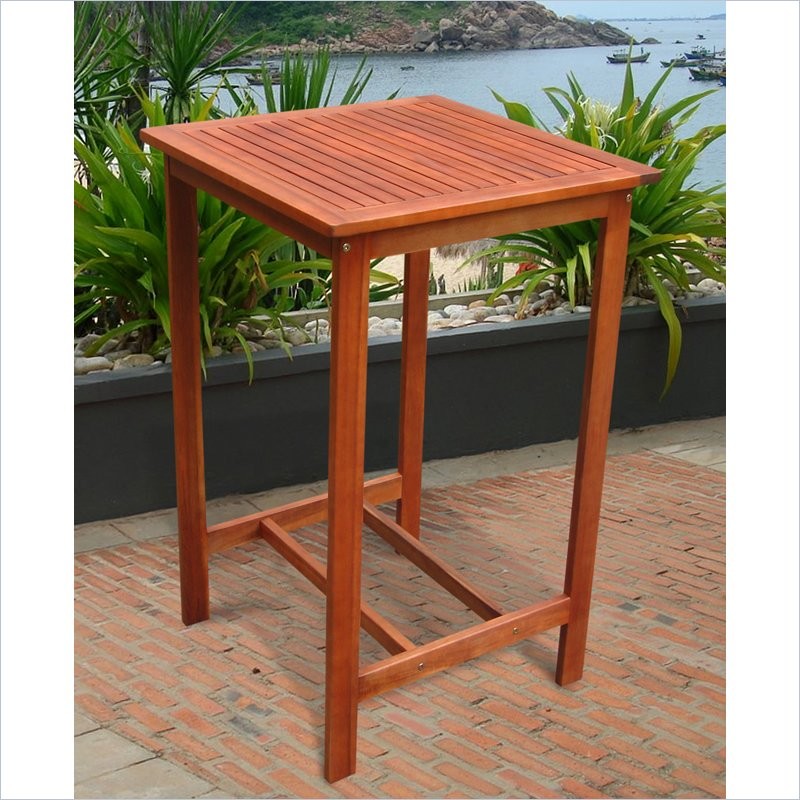 Vifah Malibu Dartmoor Wood Bar Table in Brown   Transitional   Coffee Tables   by Buildcom  Houzz