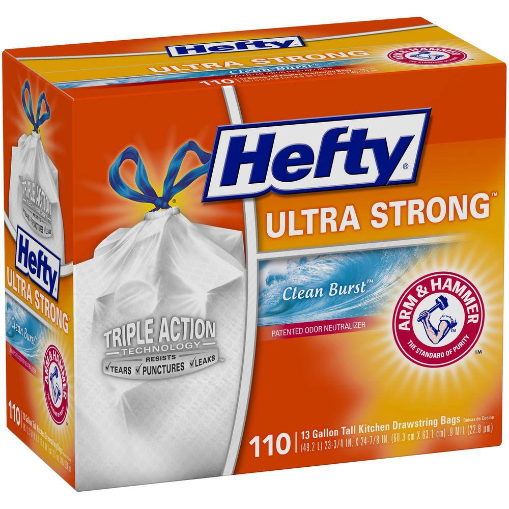 Hefty Ultra Strong 13 Gal. Clean Burst Tall Kitchen Trash Bags (110-Count) 00E8840600AA