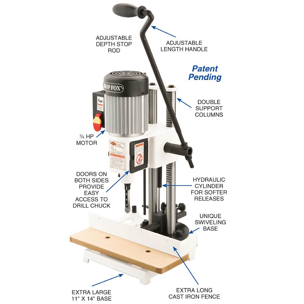 3/4 HP Heavy-Duty Benchtop Mortising Machine ;