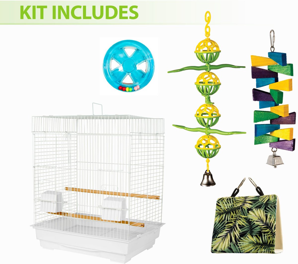 Featherland Paradise 450S Fun Kit Bird Cage， White