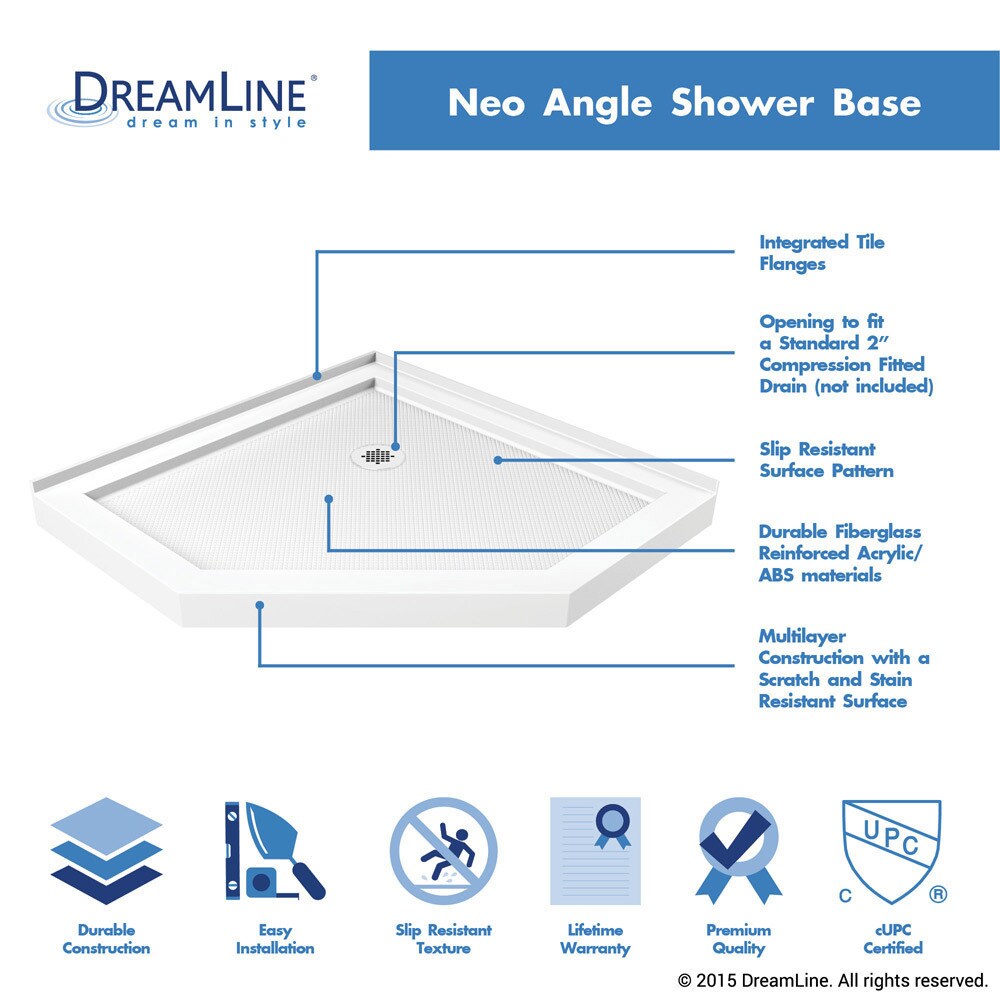 DreamLine Prism Lux 38 in. x 38 in. x 74 3/4 in. H Hinged Shower Enclosure and Shower Base Kit   38\