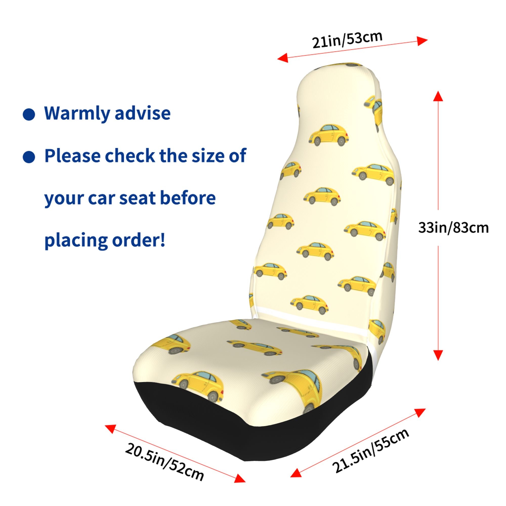 ZICANCN Car Seat Cover Taxi Print Car Front Seat Covers Protectors ， Automotive Seat Covers for Cars Trucks Suv