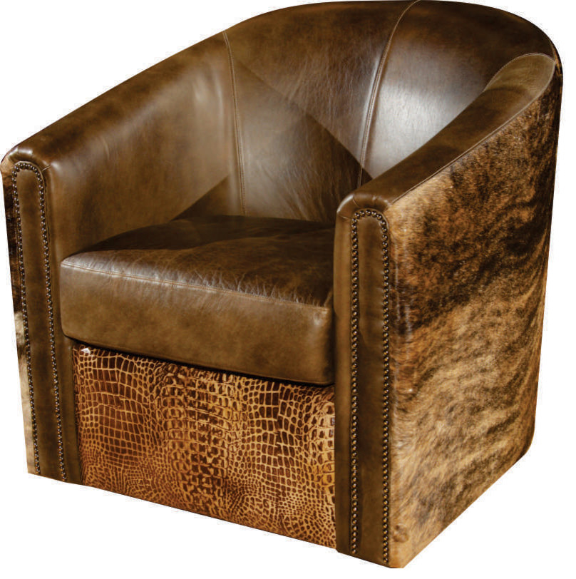 Rustic Swivel Tub Accent Chair   Southwestern   Armchairs And Accent Chairs   by Artistic Leathers  Houzz