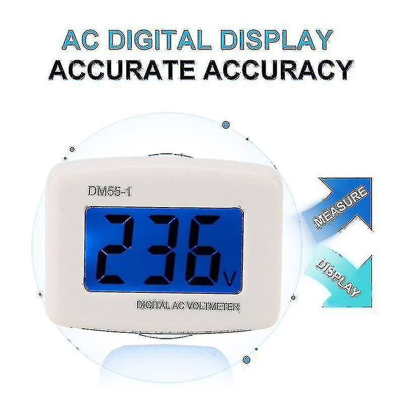 Ac 80-300v Lcd Digital Ac Voltmeter Eu Plug Volt Meter Socket Ac Voltage Tester Meter Header 110v