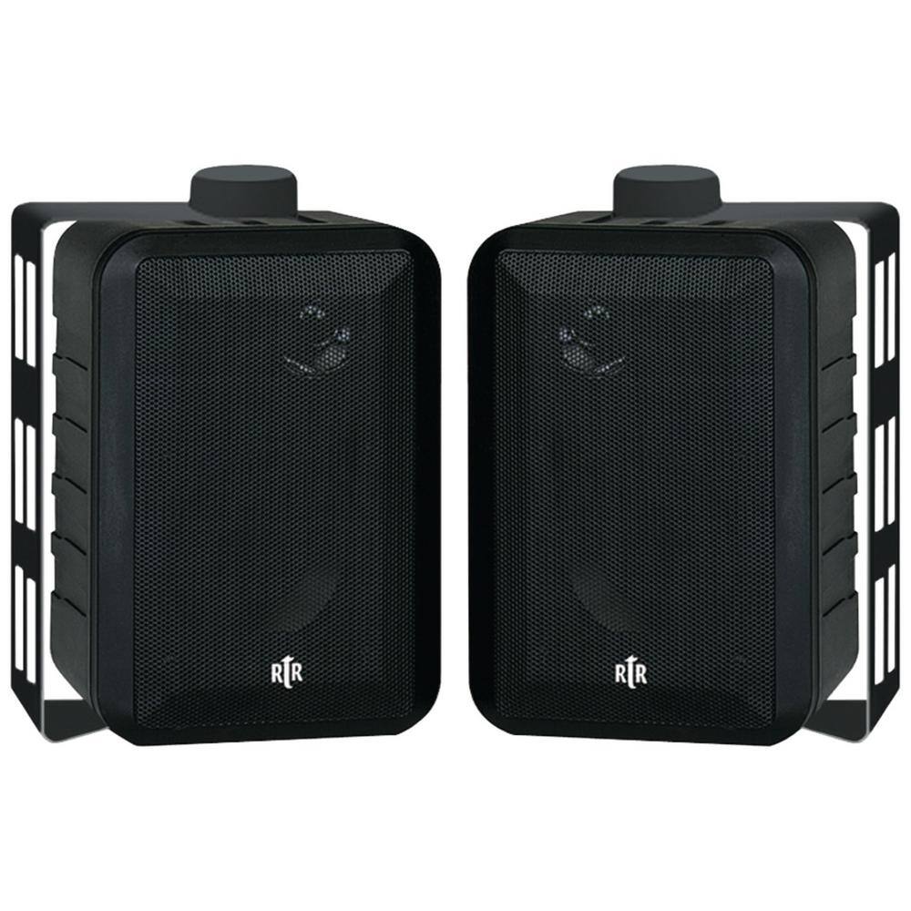 BIC America 100-Watt 3-Way 4 in. RtR Series IndoorOutdoor Speakers in Black RTRV44-2