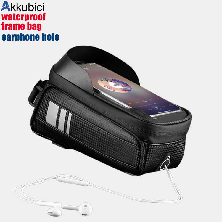 Akkubici Bicycle Bag Cycling Top Front Tube Frame Bag Waterproof Colorful Phone sport Storage Touch Screen MTB Road Bike Bag