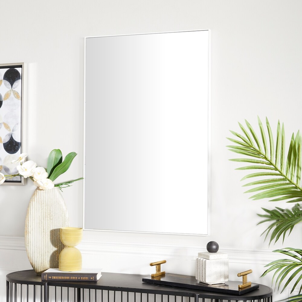 Contemporary Rectangular Wall Mirror   Multiple Finishes and Sizes