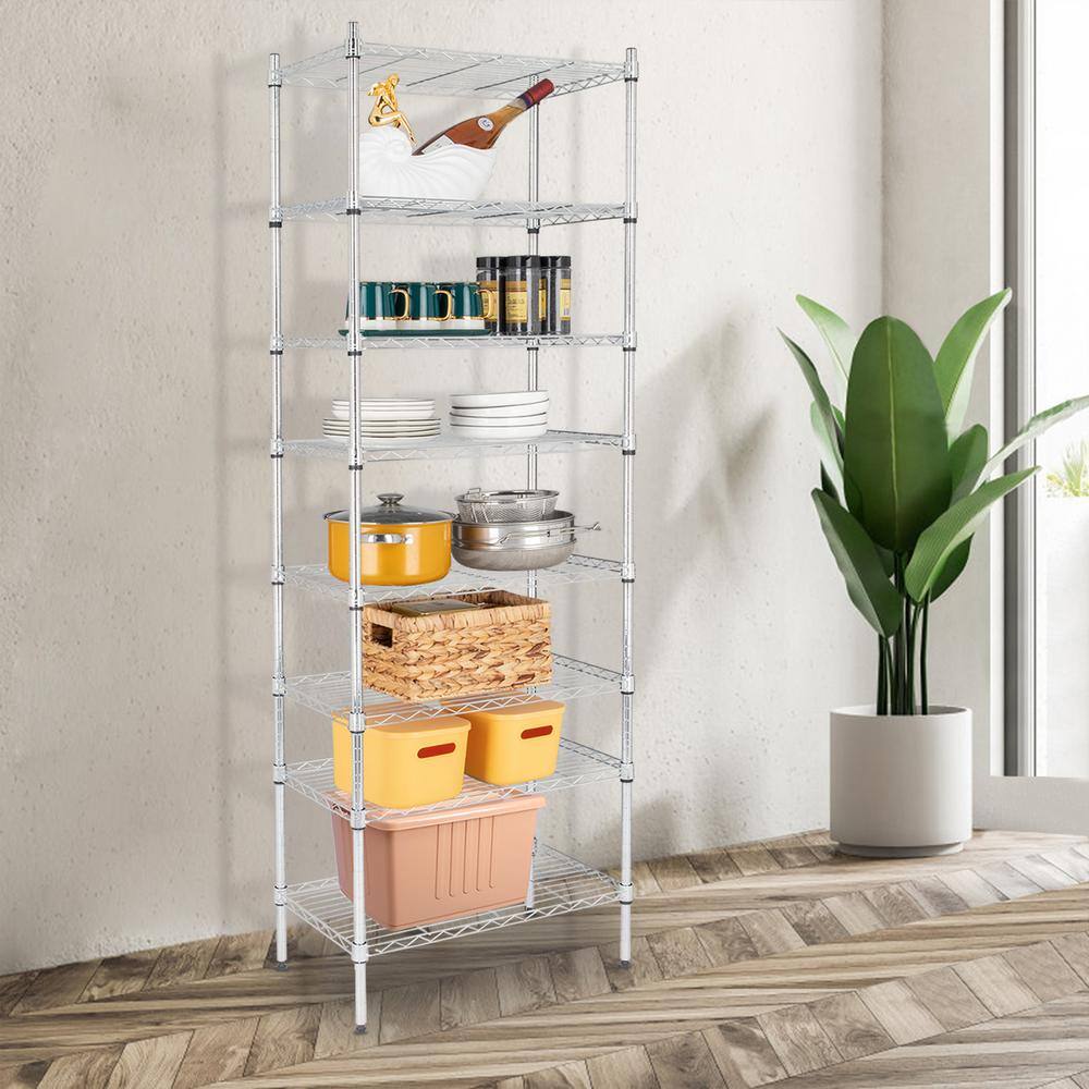 Karl home Modern Silver Wire Shelf (70.87 in. H x 13.78 in. W) 302544771393