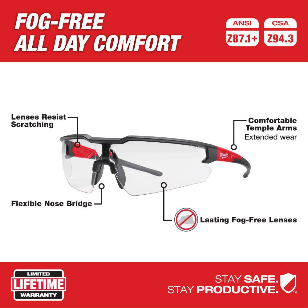 MW Safety Glasses - Clear Fog-Free Lenses (Polybag) 48-73-2013 from MW