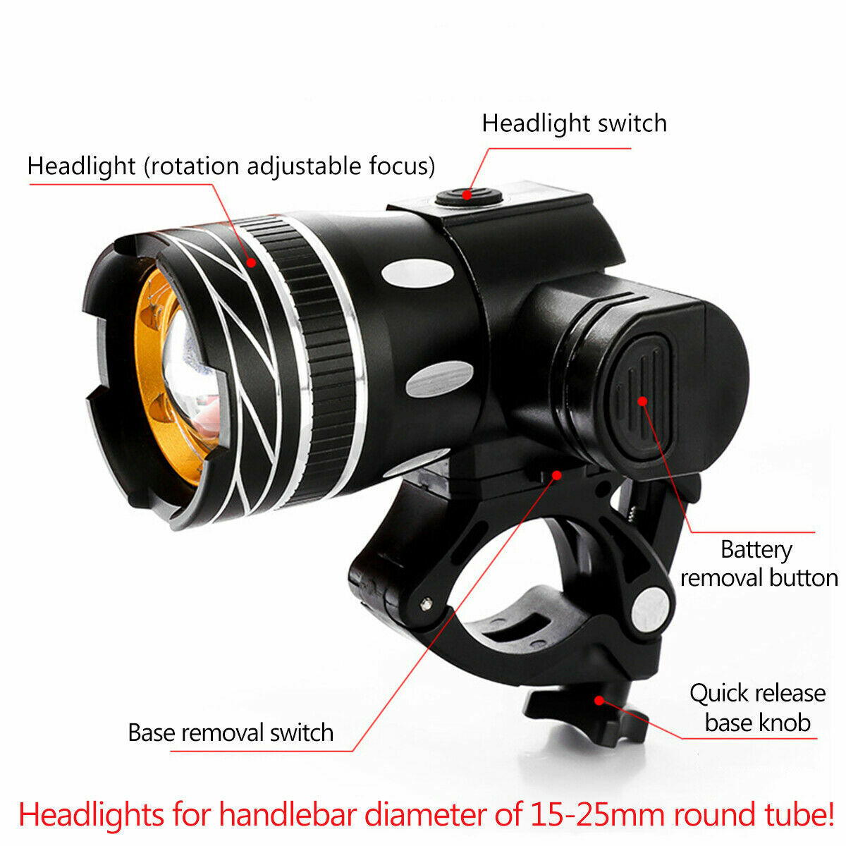 USB Rechargeable Bicycle Light Set Bike Front LED Zoomable Headlamp lamp  T6