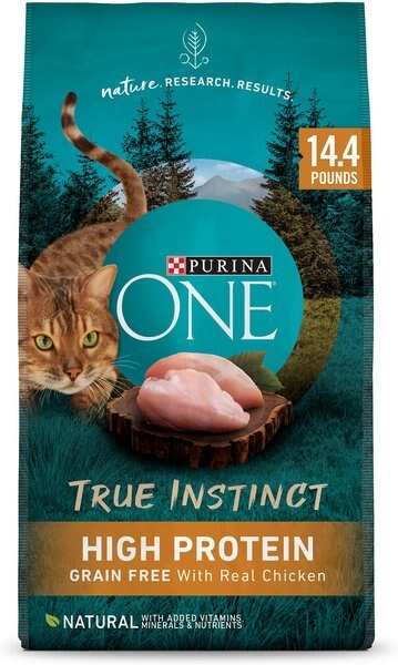 Purina ONE True Instinct Natural Real Chicken Plus Vitamins and Minerals High Protein Grain-Free Dry Cat Food