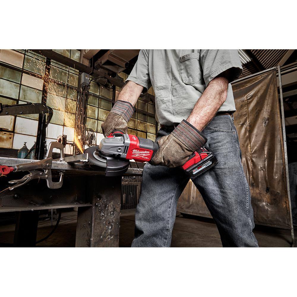 MW M18 FUEL 18-Volt Lithium-Ion Brushless Cordless 4-12 in.6 in. Braking Grinder Paddle Switch with 8.0 Ah Starter Kit 2980-20-48-59-1880