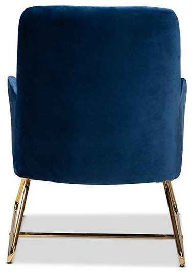 Baxton Studio Sennet Glam and Luxe Navy Blue Velvet Fabric Upholstered Gold...   Contemporary   Armchairs And Accent Chairs   by GwG Outlet  Houzz