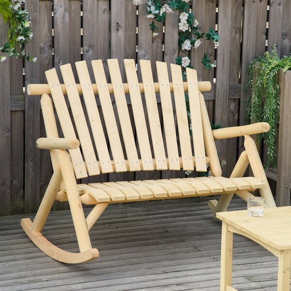 Wooden 2Seater Outdoor Adirondack Rocking Chairs