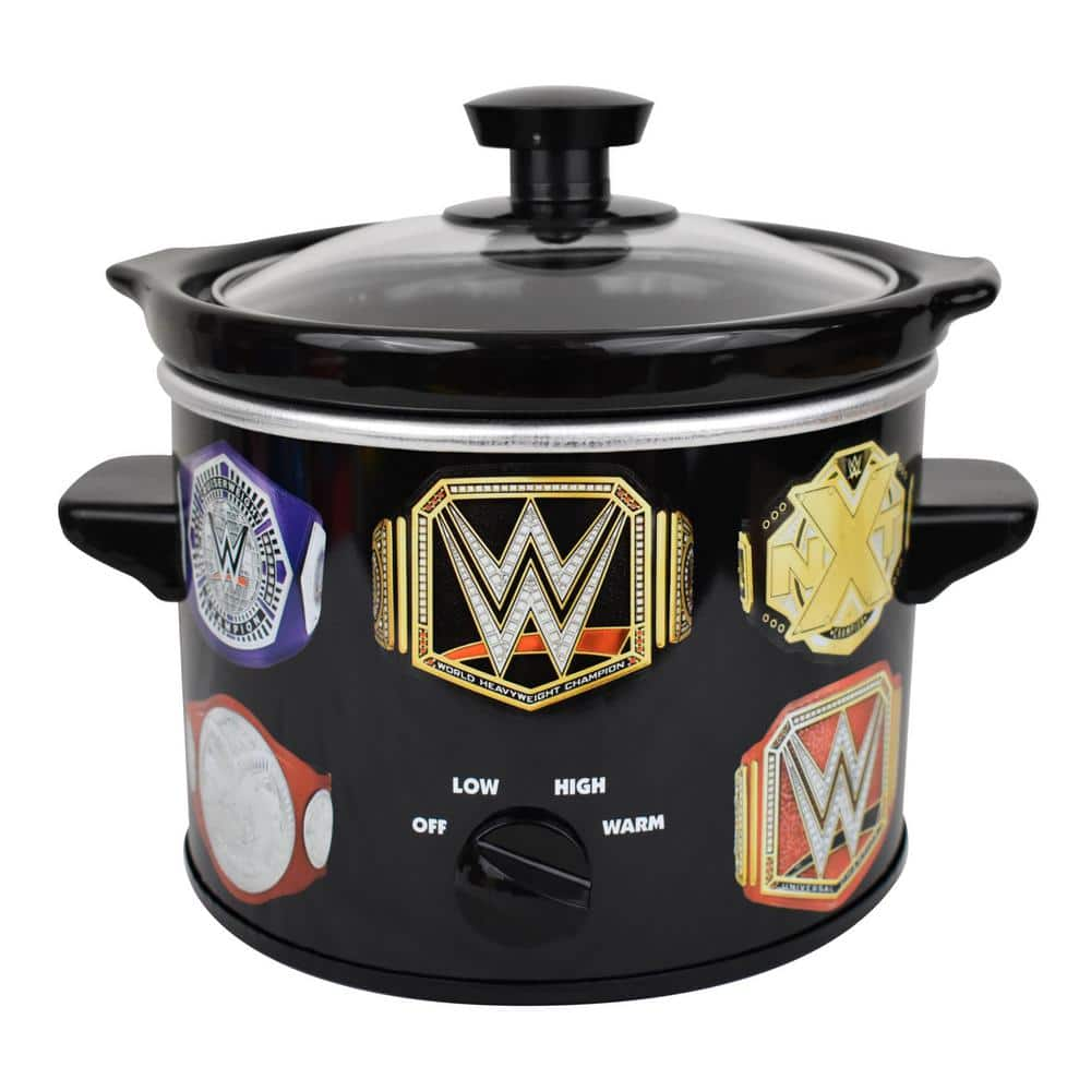 Uncanny Brands 2 qt. Black Ceramic WWE Championship Belt Slow Cooker SC2-WWE-CHB