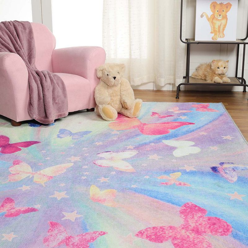 Superior Colorful Butterfly Indoor Area Rug